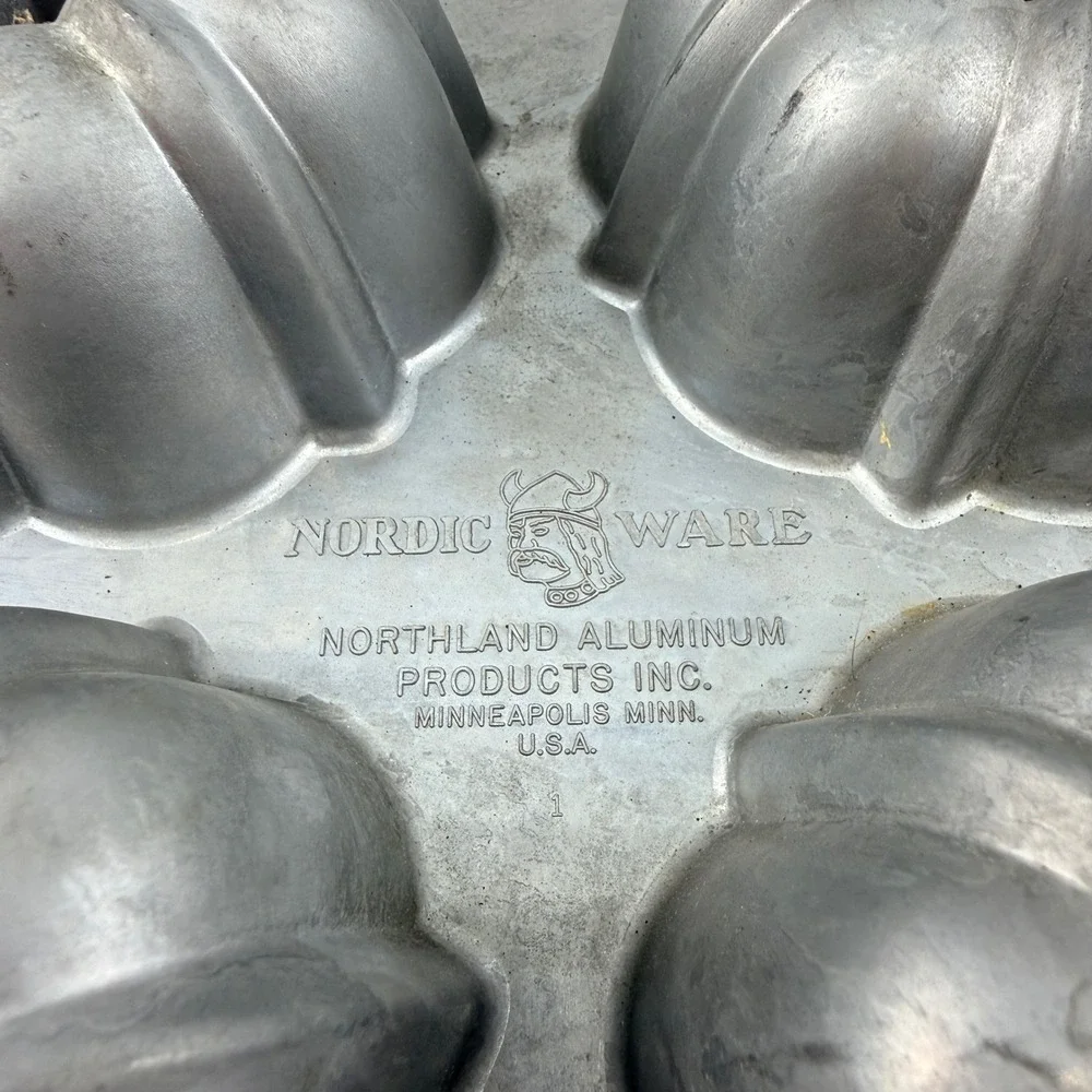 Vintage Nordic Ware Bundt-lette 6 Mini Bundt Cake Pan Cast Aluminum USA‎